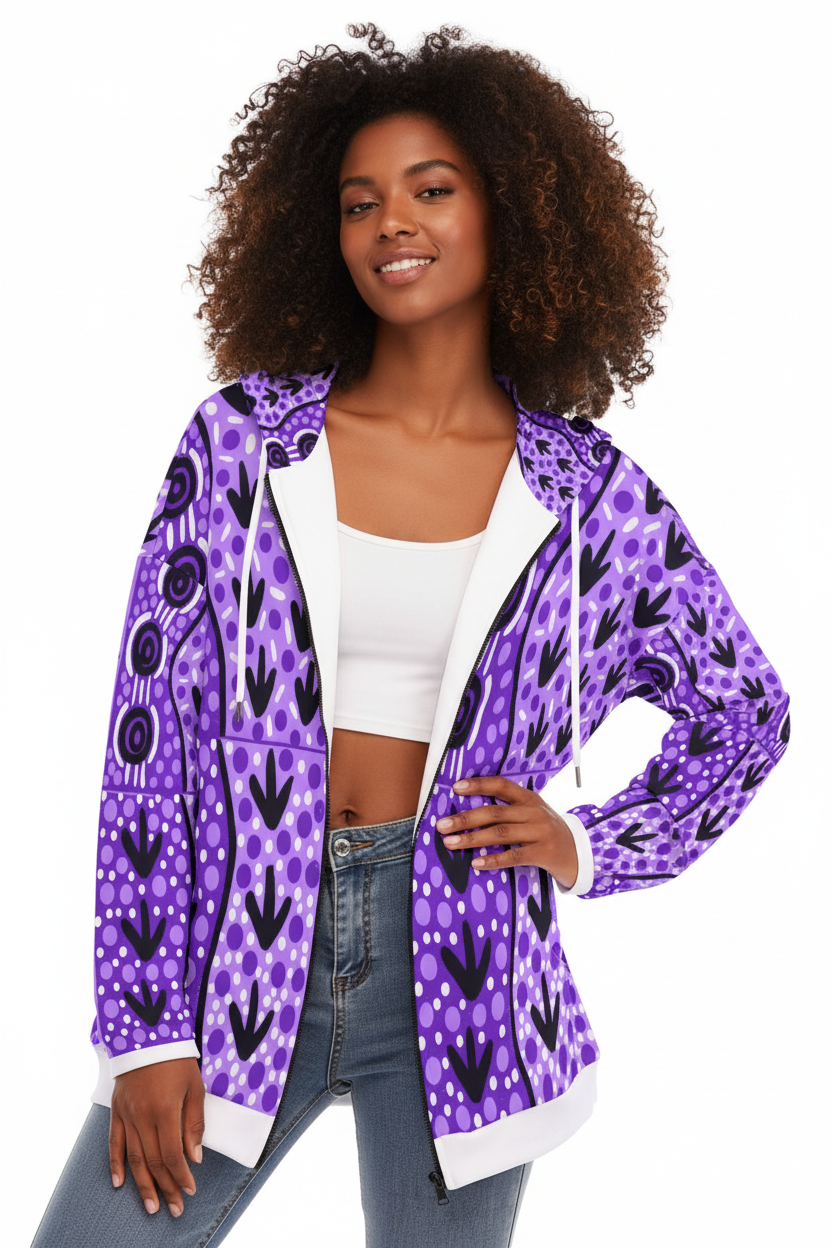 Emu Plum Whereabouts - F LongHoodie - AuntBron