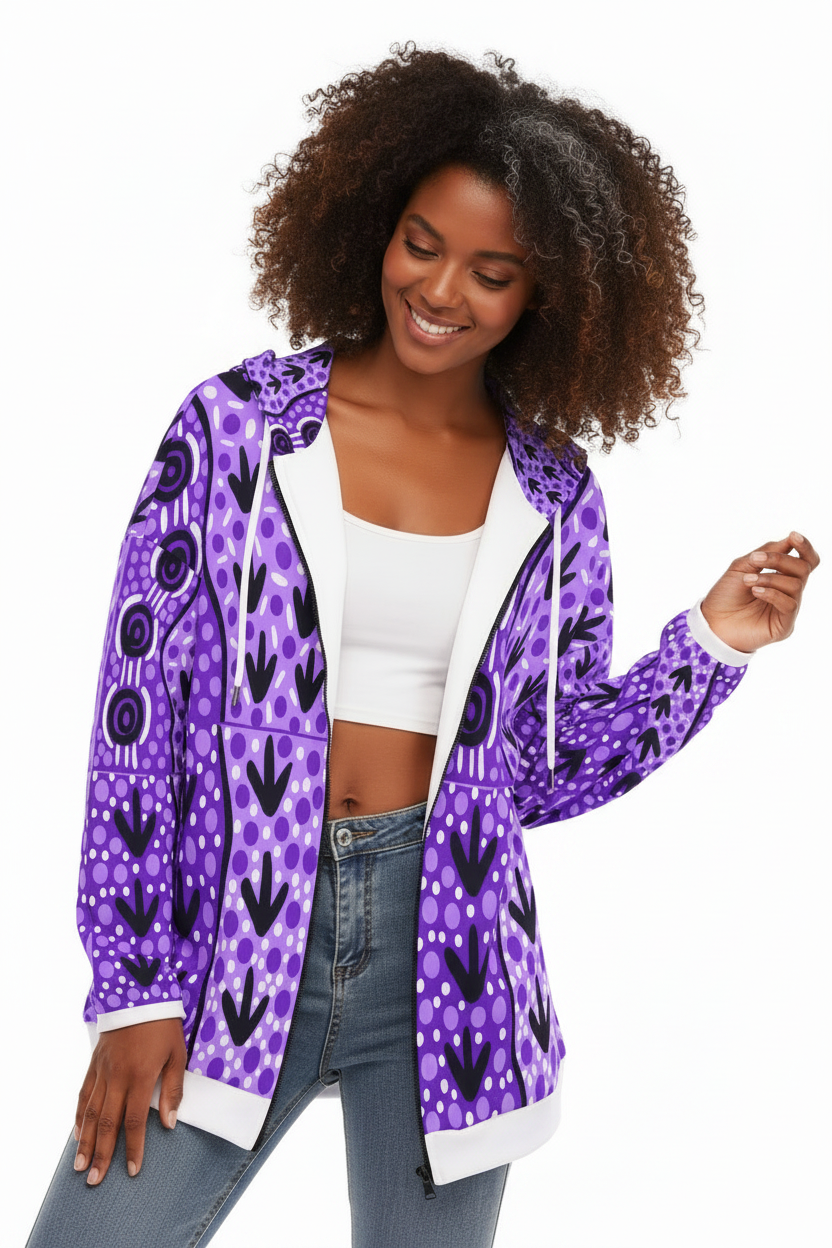 Emu Plum Whereabouts - F LongHoodie - AuntBron